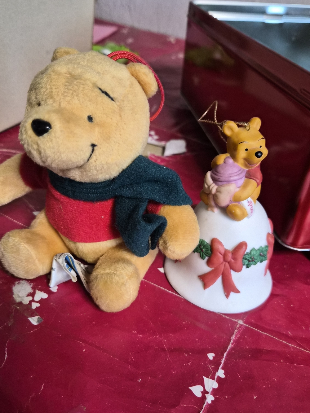 Winnie the Pooh Plush & Holiday Bell Ornament Set